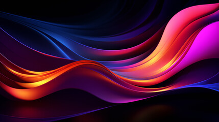 Abstract futuristic background with dark and warm color wave shapes. Visualization of motion 3d waves. Wallpaper or backdrop for modern projects