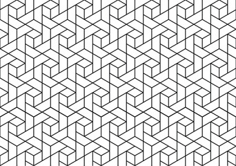 Abstract geometric seamless pattern. Black and grid lines