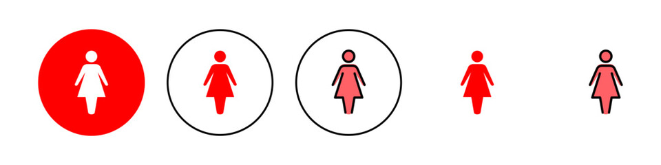 Female icon set illustration. woman sign and symbol