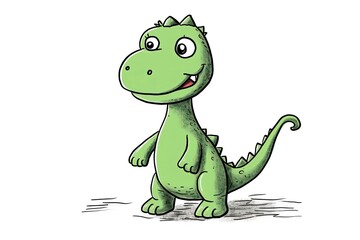 Fototapeta premium childlike drawing of cute dinosaur illustration