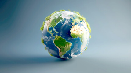 Stylized Earth Globe with Natural Elements