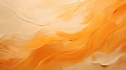 Abstract Orange and Cream Paint Swirls - obrazy, fototapety, plakaty