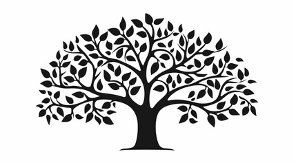 Silhouette Icon, Tree of Life - Symbol of Buddha's Enlightenment