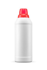 Laundry detergent liquid soap in blank plastic bottle isolated. Transparent PNG image.