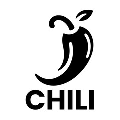 minimal chili brand logo concept black color silhouette
