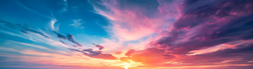 Naklejka na ściany i meble beautiful sunset over the sky