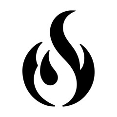 minimal Fire flame Logo horizontal flow sign vector icon silhouette