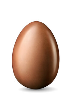 Whole chocolate Easter egg isolated. Transparent PNG image.