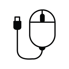 mouse clicker icon with white background vector stock illustration