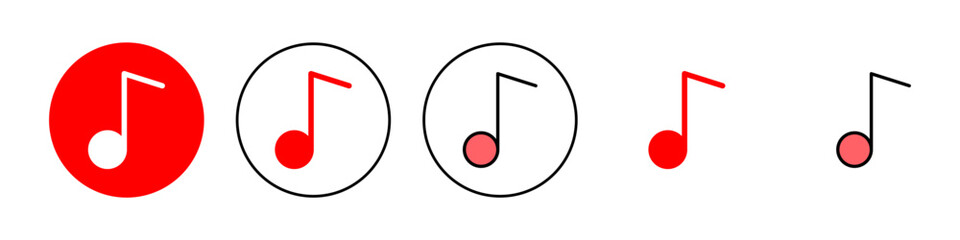 Music icon set illustration. note music sign and symbol