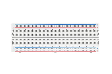 Tie point solderless breadboard for building prototypes of electronic circuits isolated. Transparent PNG image.