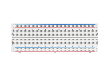 Tie point solderless breadboard for building prototypes of electronic circuits isolated. Transparent PNG image.