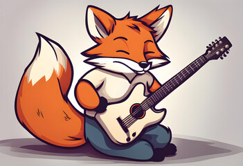 fox playing guitar