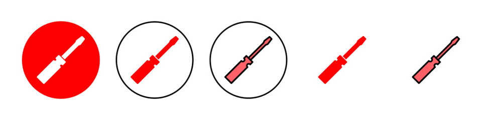 Screwdriver icon set illustration. tools sign and symbol