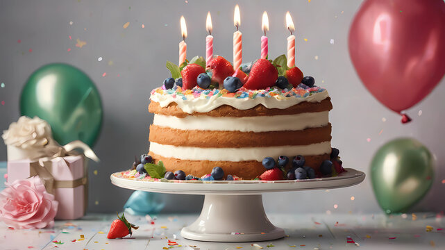 spot illustration, birthday cake