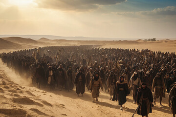 The exodus of the Israelites from Egypt - obrazy, fototapety, plakaty