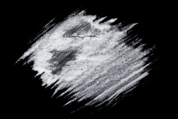 White Paint Smear On A Black Background