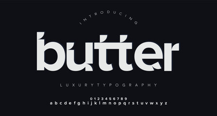 Butter white font for game, technology, digital, logo, sport logo design template
