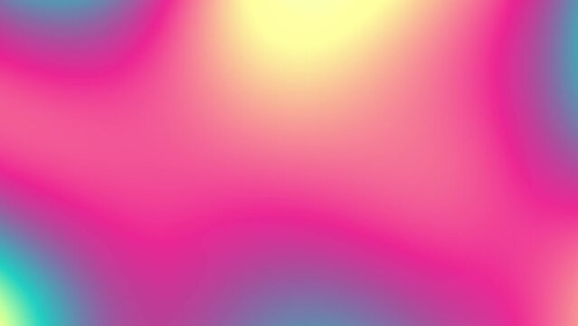 Sunny summer vibes multicolored liquid animation. Vivid rainbow gradient background. Flowing motion of bright pink, glowing light yellow, blue green, purple blurry texture for web banner, application