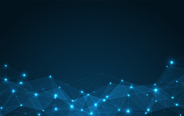 Abstract technology background with dots and lines connection. Data and technology concept. Internet network