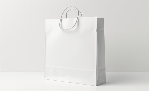 White Shopping Paper Bag Mockup