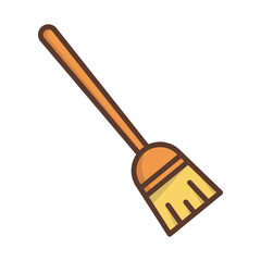 Broom icon vector on trendy design