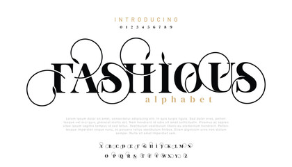 Fashious font typography modern typeface for wedding fashion vintage luxury elegant
 - obrazy, fototapety, plakaty