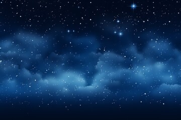 Night Sky With Sparkling Stars and Floating Clouds
