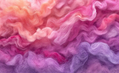 Fototapeta premium Organic Bliss: Fleece Felted Art Baby Girl Seamless Pattern with Embroidery