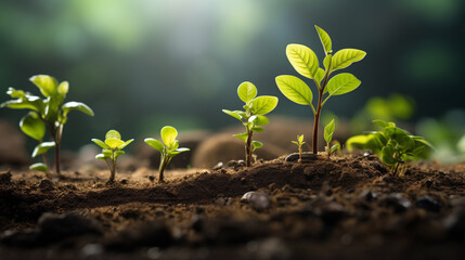 new planted small plants, green environment, planting new plants eco friendly activity