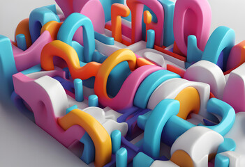 abstract colorful 3d shape,