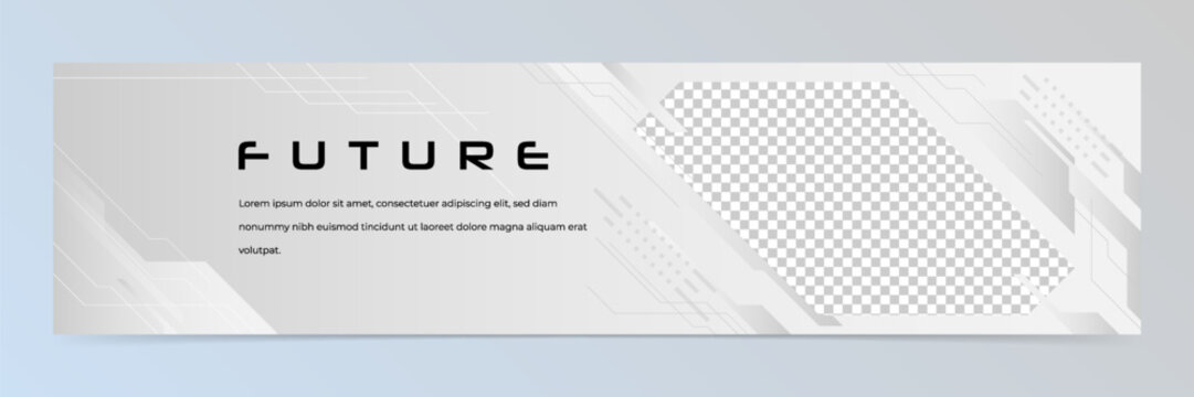 Modern abstract technology linkedin banner template	