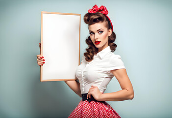 Beautiful young woman with pin-up make-up