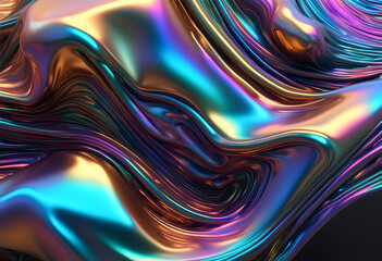 Metallic 3D image of abstract
