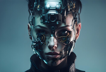 Photo of cyberpunk face