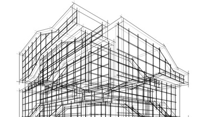 architectural drawing vector 3d rendering