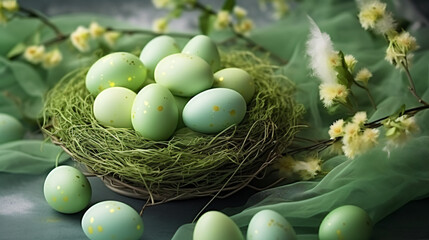 Light green Easter eggs