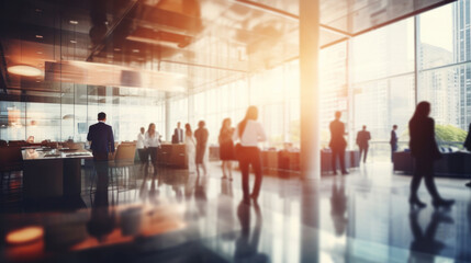 Business office, Blurred people with blurred bokeh background.