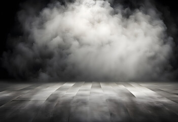 Abstract image of dark room concrete floor