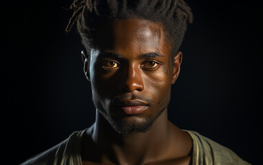 Obraz premium Multiracial Man With Dreadlocks Gazing at the Camera
