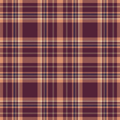 Plaid seamless pattern. Check fabric texture. Vector textile print.