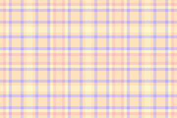 Scrapbooking pattern textile texture, mosaic plaid vector seamless. Straight background fabric tartan check in light and peach puff colors.