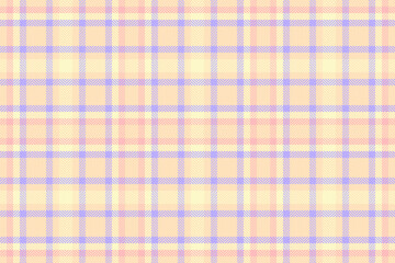 Scrapbooking pattern textile texture, mosaic plaid vector seamless. Straight background fabric tartan check in light and peach puff colors.