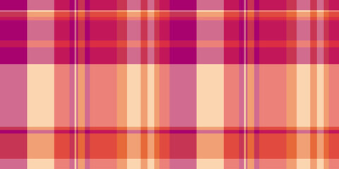 Vertical check textile texture, short seamless fabric plaid. Fashionable tartan pattern background vector in pink and red colors.