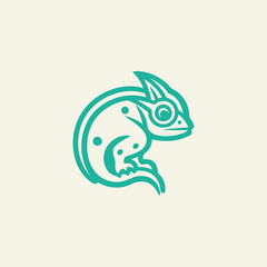 Chameleon logo design vector template