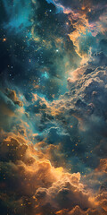 Fototapeta na wymiar Stunning Colorful Nebula Image with Central Star - Celestial Beauty and Universe Mystery Concept, Space Exploration and Astronomy Wonder