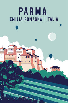 Medieval castles and wineyards of Italy - Castello di Torrechara, Parma, Emilia Romagna, Italy. 