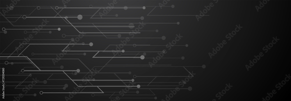 Wall mural abstract illustration with a pattern of dots connected by lines, white on a black background
