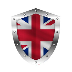 Great britain flag on shield vector illustration - 729205634