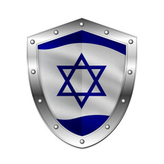 Israel flag on shield vector illustration - 729206003